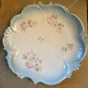 Vintage Floral Blue and White Serving Plate